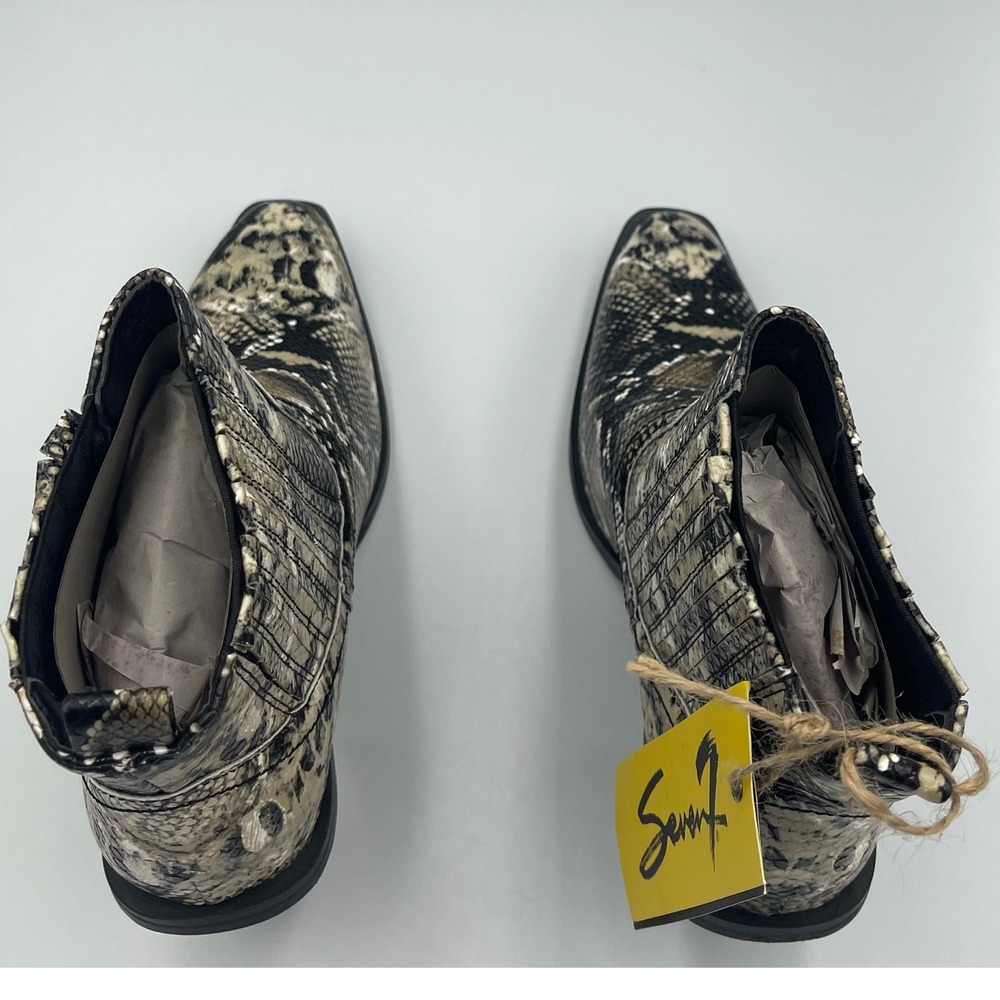 NWT Seven7 Eve Boot Snakeskin Print Ankle Boots Block Heel Size 6.5 festival - Picture 8 of 13